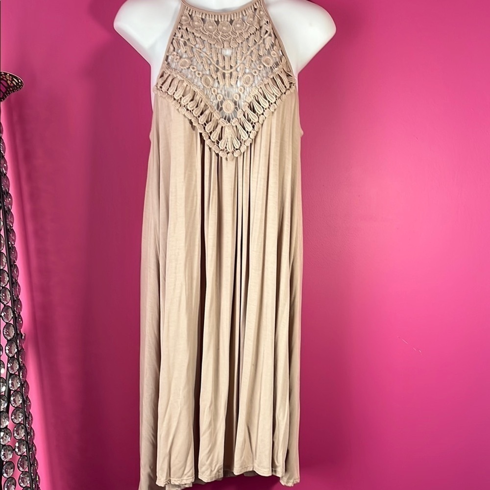 Crochet top swing style dress
